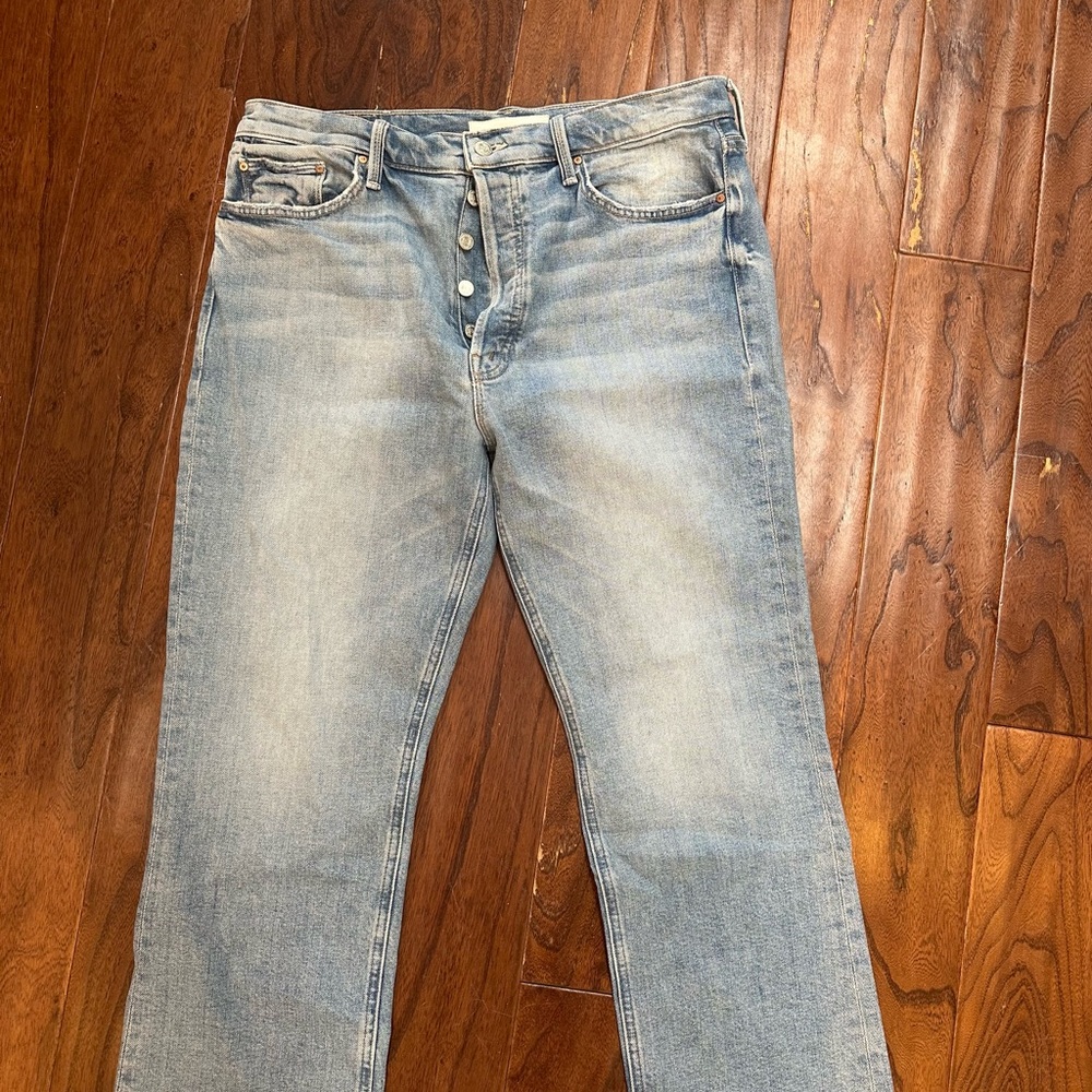 MOTHER DENIM the tripper button fly high rise boyfriend jean